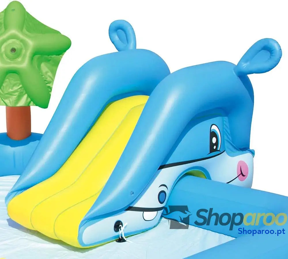 Bestway 53052 Piscina insuflável infantil aquário 239 x 206 86 cm com escorrega
