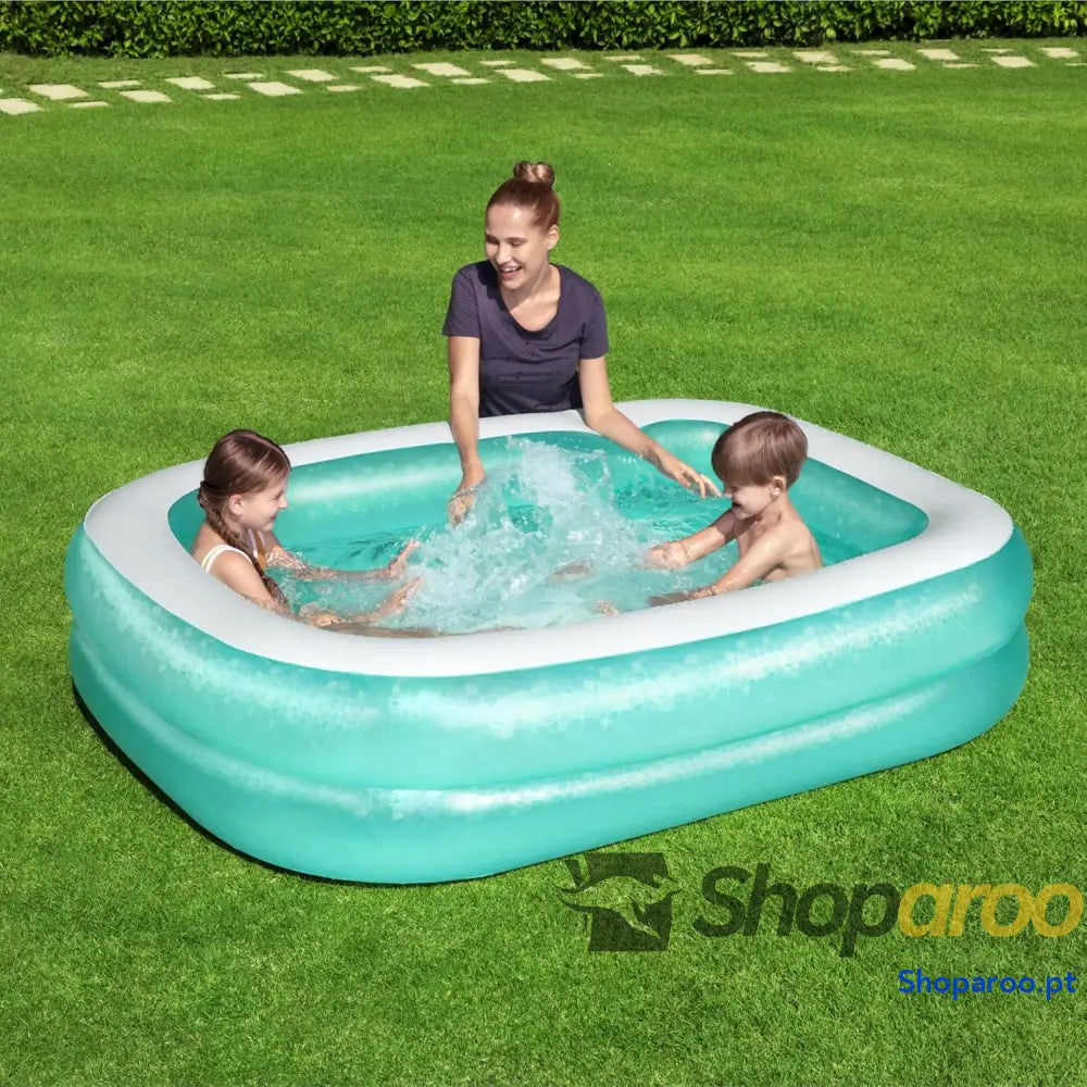 Bestway 54005 Piscina familiar insuflável transparente 200 x 146 48 cm cor verde