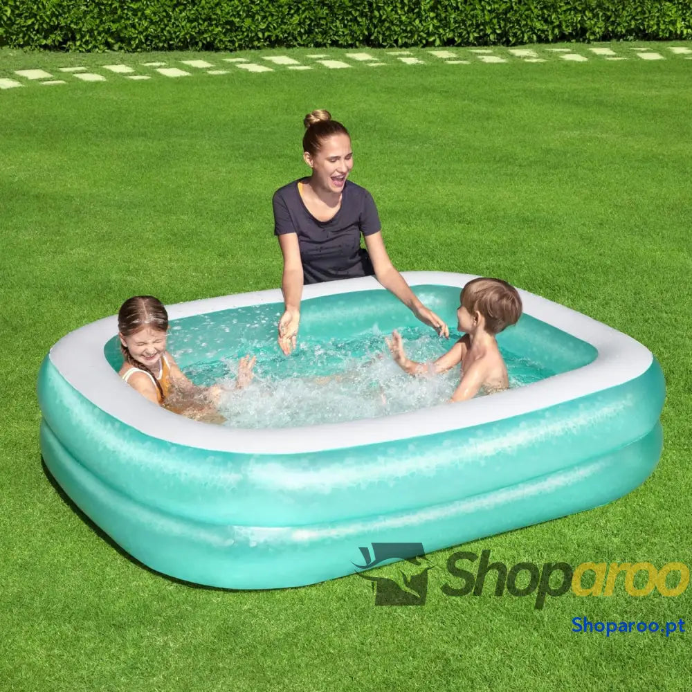 Bestway 54005 Piscina familiar insuflável transparente 200 x 146 48 cm cor verde
