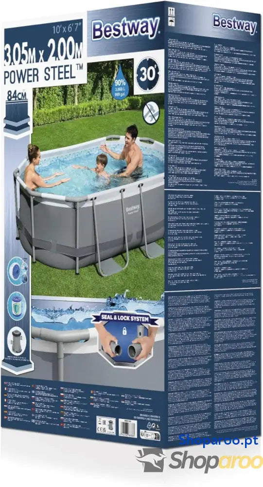 BESTWAY 5614A Piscina desmontável tubular Power Steel oval 305x200x84 cm com filtro de cartucho 1,249 L/H