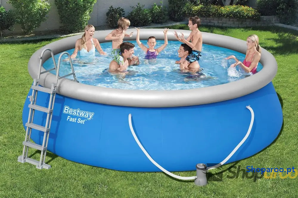 BESTWAY 56418D Piscina desmontável tubular Steel Pro Max 366 x 100 cm com filtro de cartucho 2.006 L/H e escada
