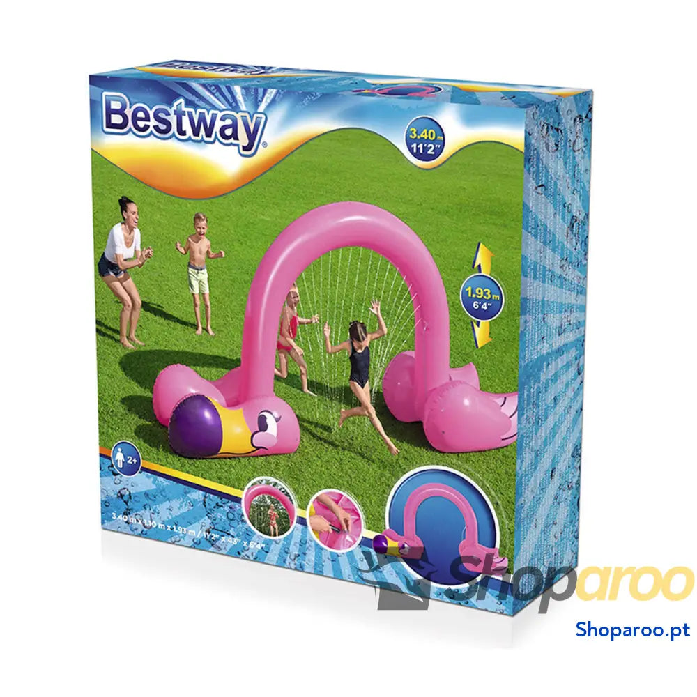 Bestway Aspersor Jumbo Flamingo 340x110x193 cm + 2 Anos Jardim 52382