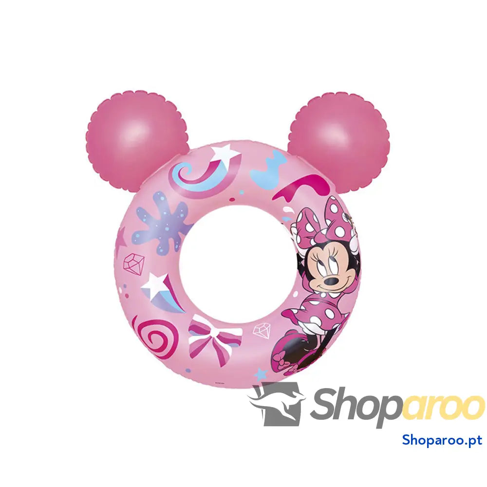 Bestway Bóia Disney Minnie Mouse Com Orelhas 74x76 cm +3 a 6 Anos Piscina e Praia 09111