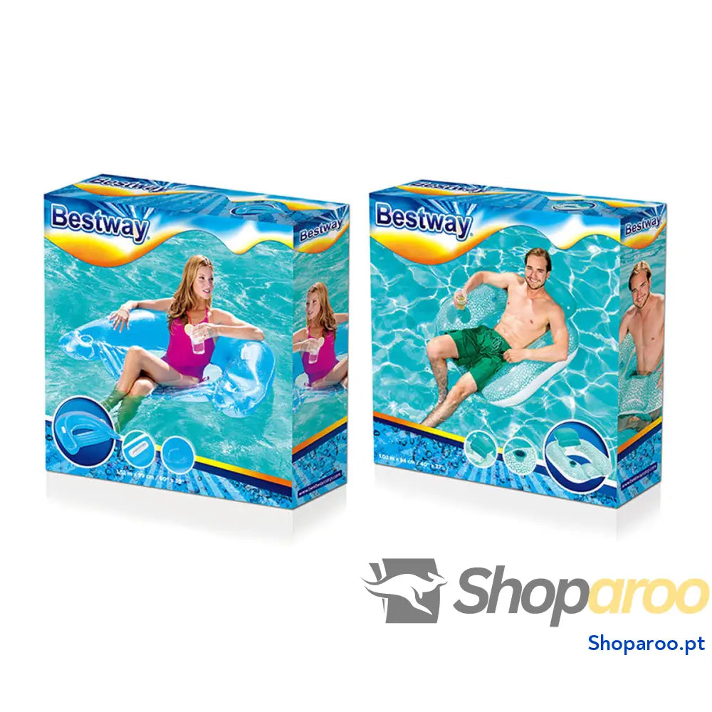Bestway Cadeira Insuflável com Pegas e Porta bebida Cor Sortida 152x99 cm Praia Piscina 43118