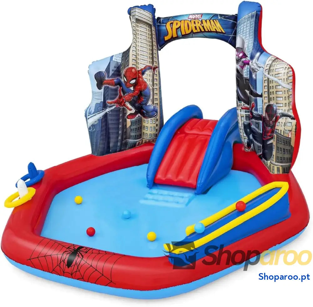 BESTWAY Centro de jogos insuflável 211 x 206 127 cm design Homem Aranha multicolorido