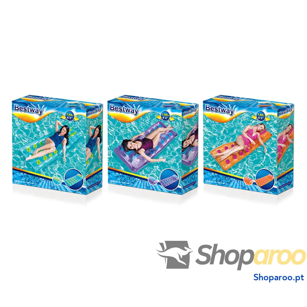 Bestway Colchão Insuflável Copos com Almofada Cor Sortida 188x71 cm Praia e Piscina 43015