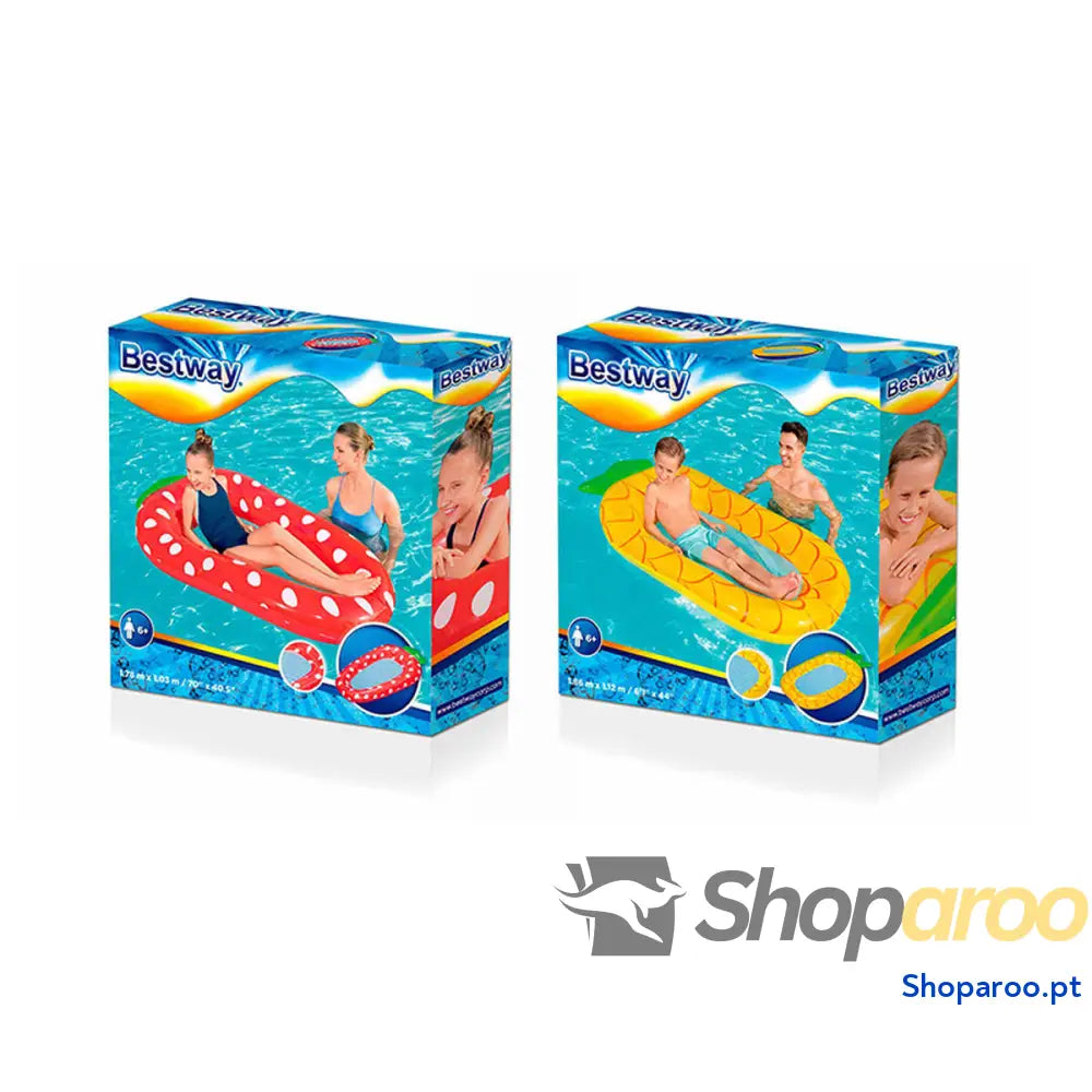 Bestway Colchoneta Inflável Frutas com Rede Cor Sortida 178x103/186x112 cm + 6 Anos Praia e Piscina 43644