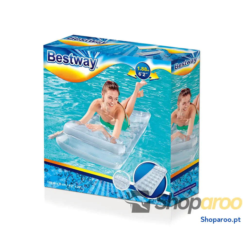 Bestway Colchoneta Inflável Metálica com Almofada 188x71 cm Praia e Piscina 43024