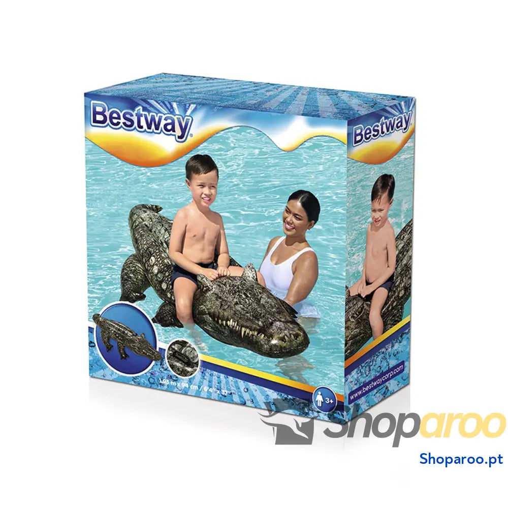 Bestway Figura Insuflável Crocodilo com Alças 193x94 cm + 3 Anos Praia e Piscina 41478