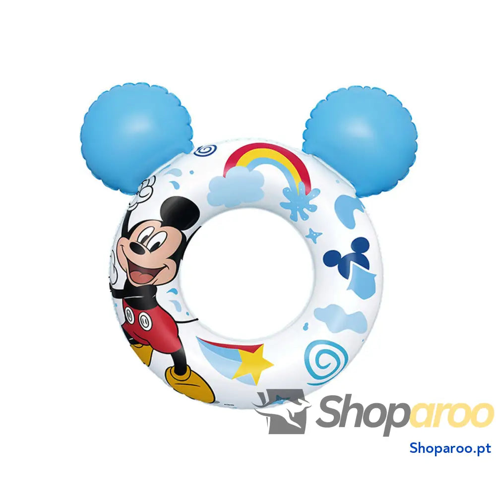 Bestway Flutuador Disney Mickey Mouse Com Orelhas 74x76 cm +3 a 6 Anos Piscina e Praia 09109