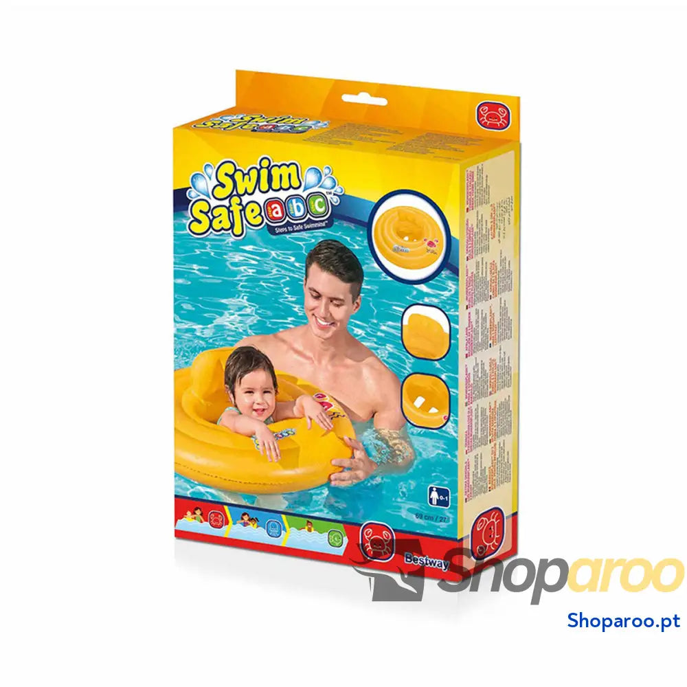 Bestway Flutuador Inflável 3 Aros Assento Bebê 76x76 cm 1 a 2 Anos Jardim Piscina e Praia 32050