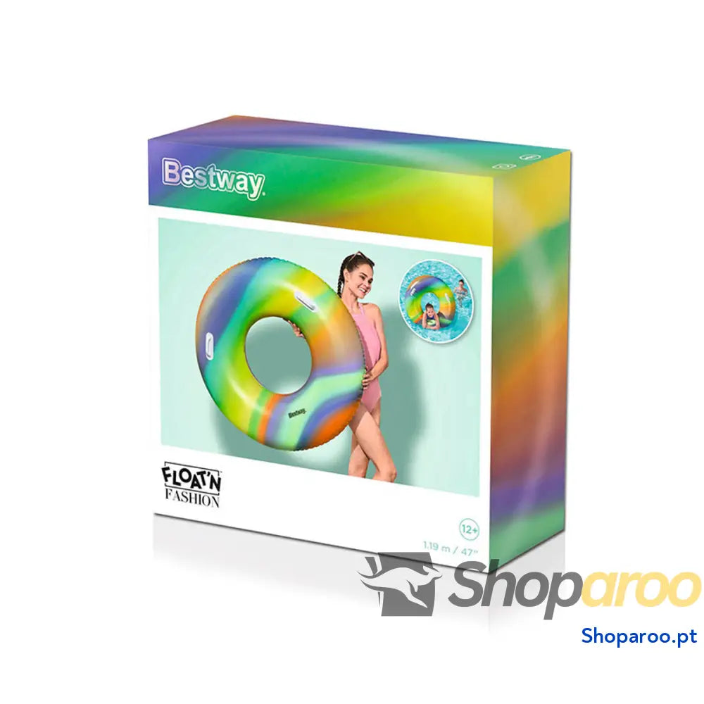 Bestway Flutuador Inflável com Alças Arco íris D119 cm + 12 Anos Praia e Piscina 36352