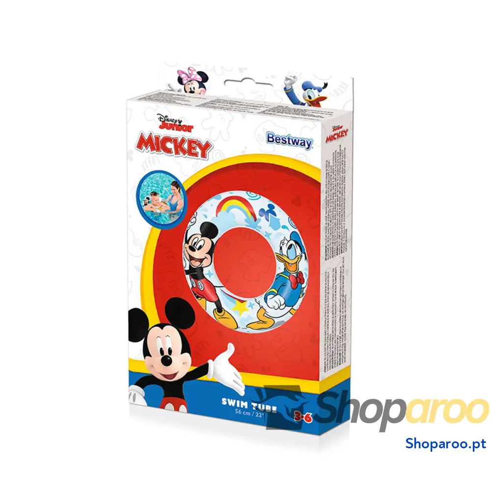 Bestway Flutuador Inflável Disney Mickey & Friends D56 cm + 3 a 6 Anos Praia e Piscina 91004
