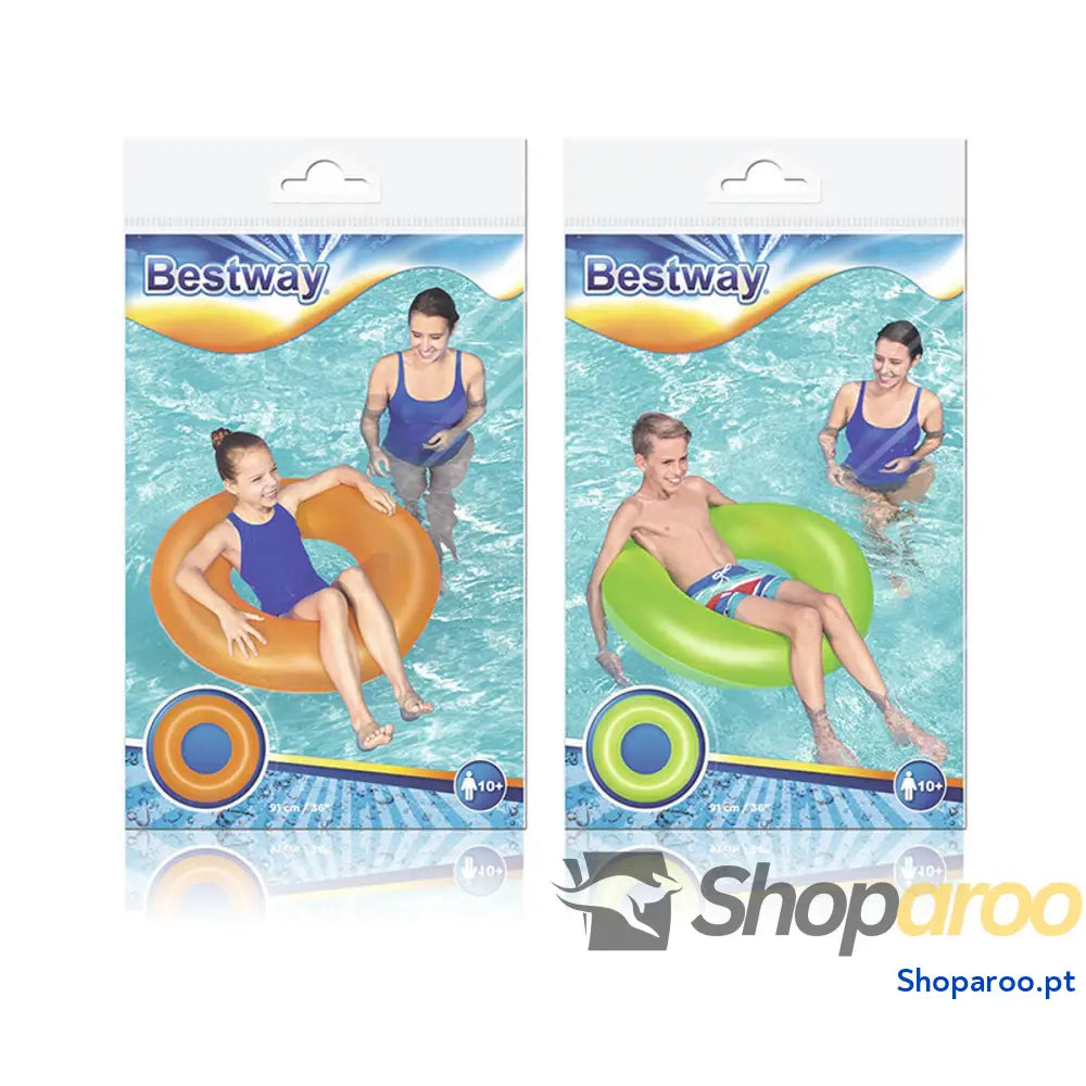 Bestway Flutuador Inflável Liso Neon Cor Sortida D91 cm +10 Anos Praia e Piscina 36025