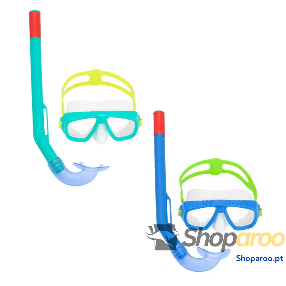 Bestway Máscara de Mergulho Adulto Vidro Temperado Cor Sortida Tira Silicone +14 Anos Praia e Piscina 22074