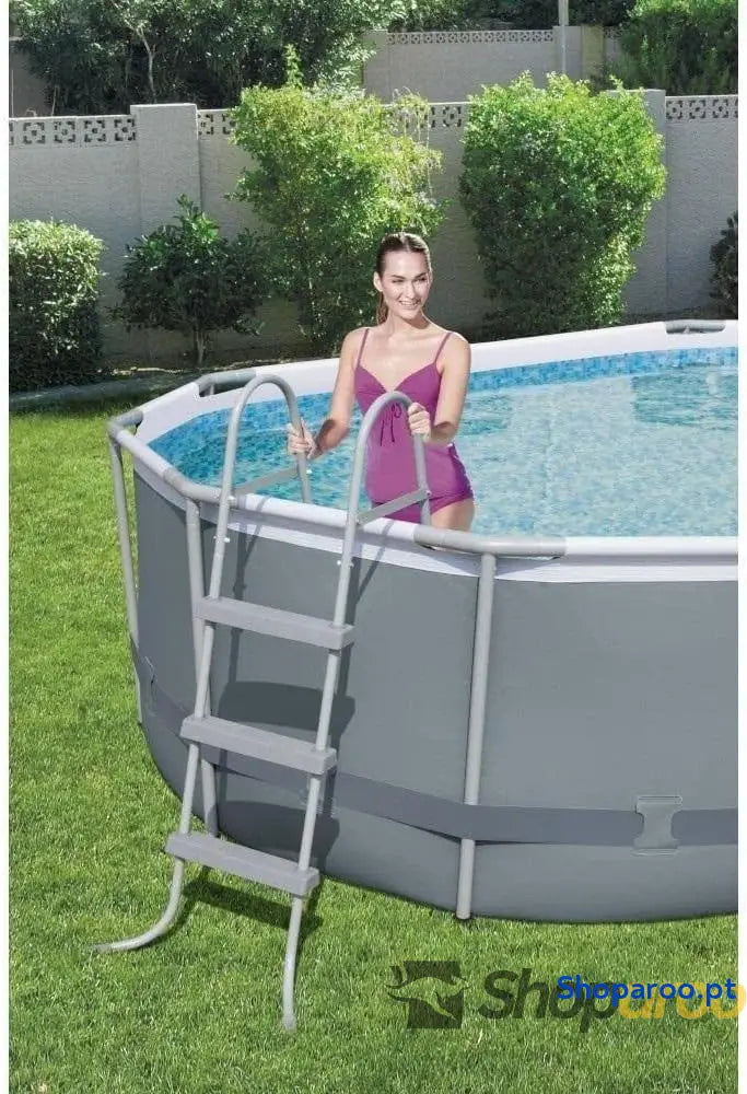 Bestway Piscina elevada de aço elétrico 56448 3 488 x 305 107 cm
