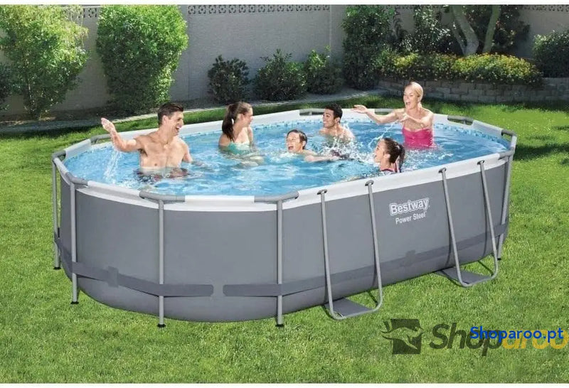 Bestway Piscina elevada de aço elétrico 56448 3 488 x 305 107 cm