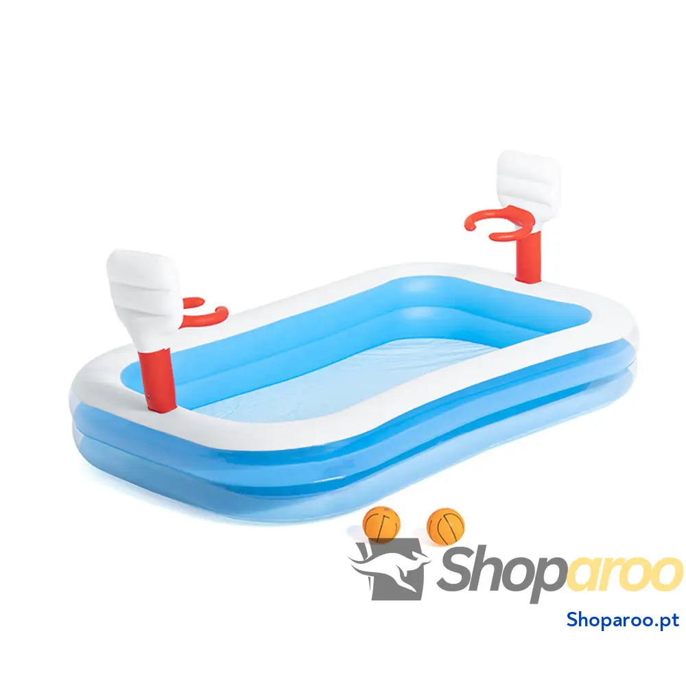 Bestway Piscina Infantil Inflável Jogo de Basquete 251x168x102 cm +3 Anos Jardim 54122