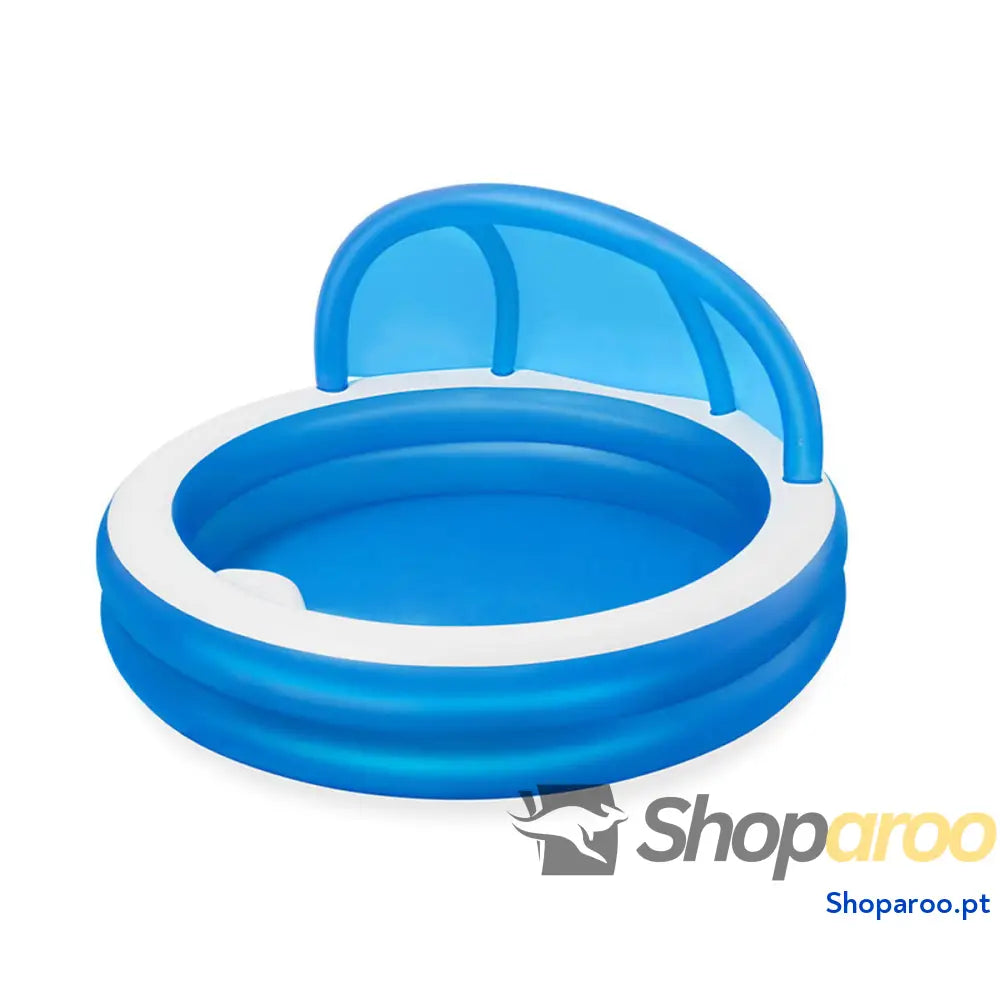 Bestway Piscina Inflável 2 Câmaras Guarda-sol 241x241x140 cm +6 Anos Jardim 54337