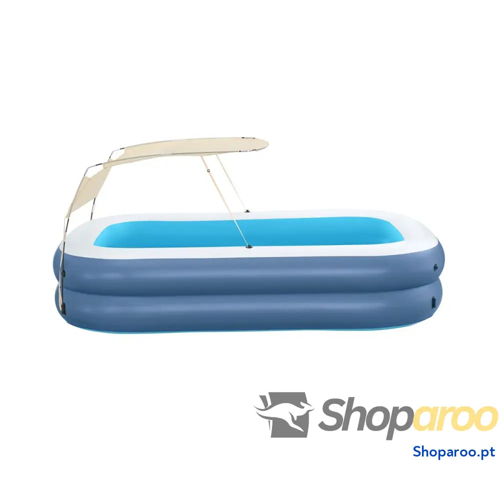 Bestway Piscina Inflável 2 Câmaras Retangular com Toldo 254x178x140 cm + 6 Anos 54449