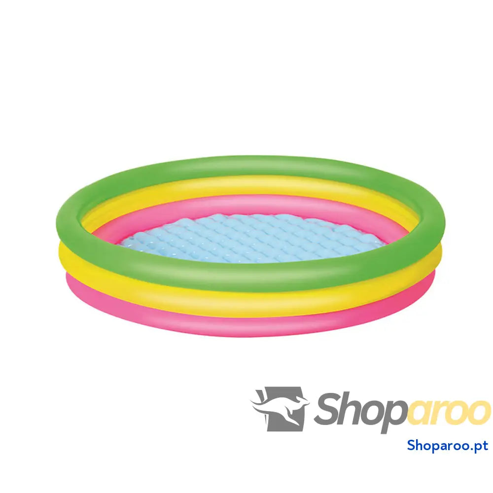 Bestway Piscina Inflável 3 Anéis Chão Acolchoado 152x30 cm +2 Anos Jardim 51103
