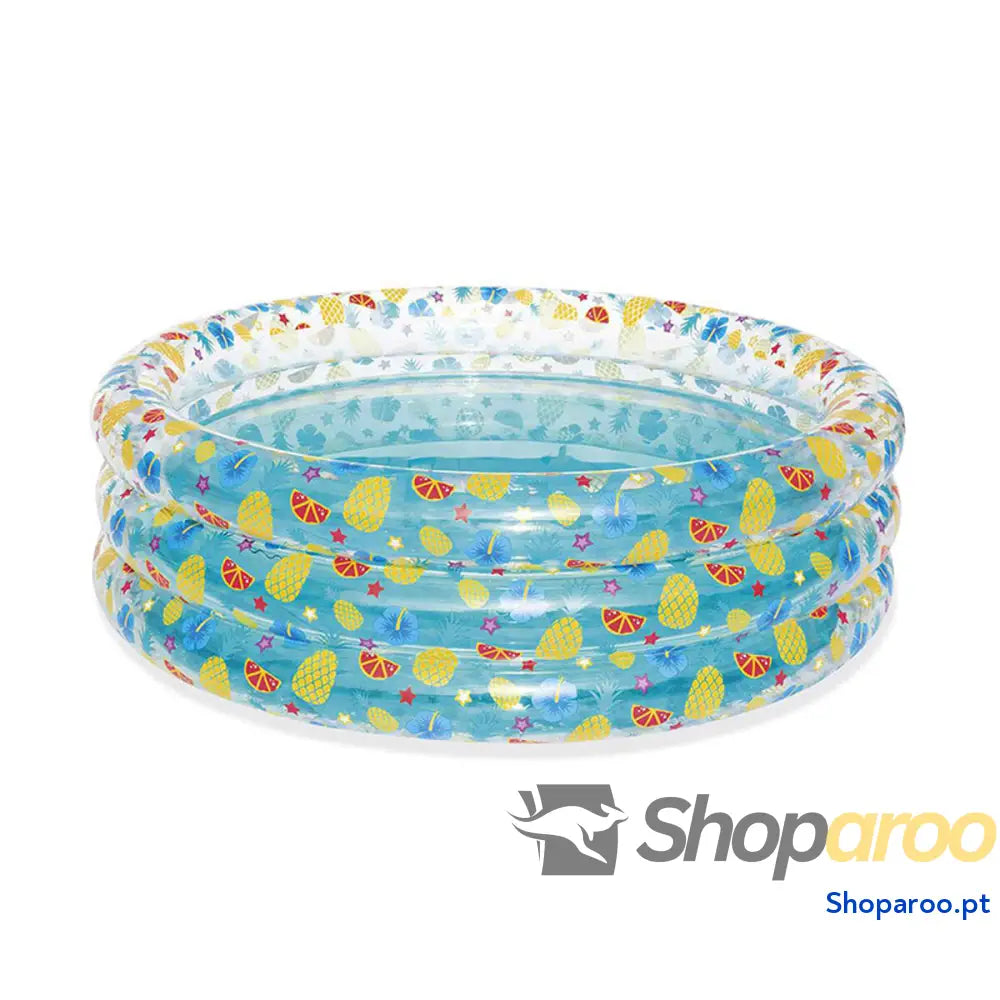 Bestway Piscina Inflável 3 Aros Transparente Tropical 170x53 cm +6 Anos Jardim 51048