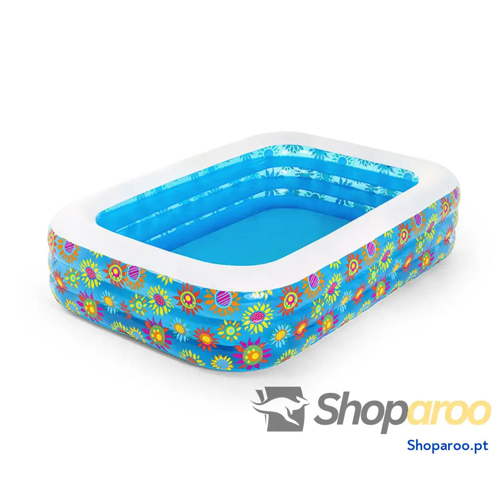 Bestway Piscina Inflável 3 Câmaras Floral 229x152x56 cm +6 Anos Jardim 54120