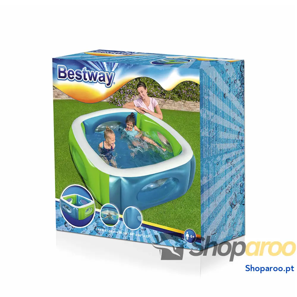 Bestway Piscina Inflável com Mirinhas 168x168x56 cm + 6 Anos Jardim 51132