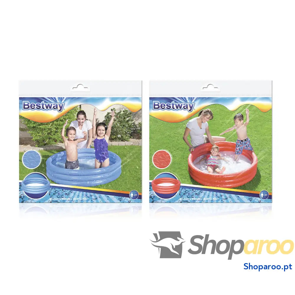 Bestway Piscina Inflável Infantil 3 Anéis Eco Cor Sortida 122x25cm + 2 Anos Jardim 51025
