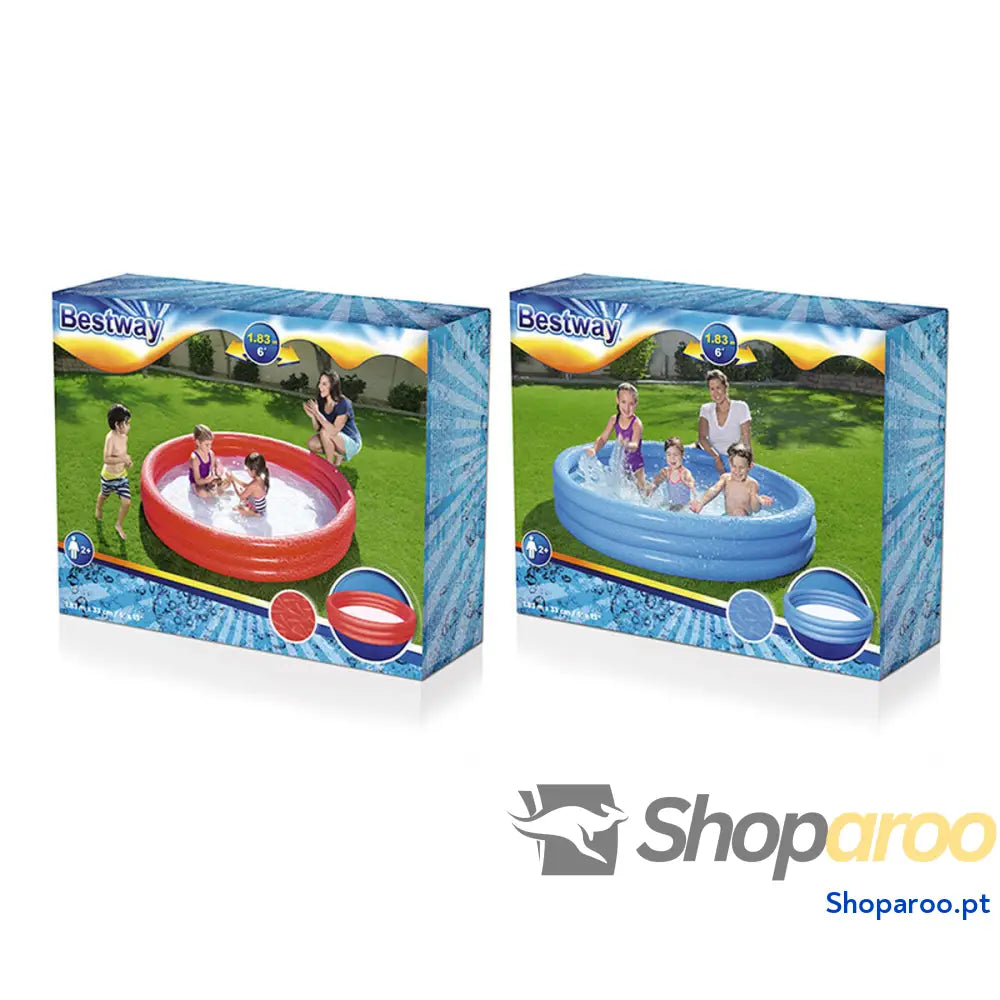 Bestway Piscina Inflável Infantil 3 Argolas Eco Cor Sortida 183x33cm + 2 Anos Jardim 51027