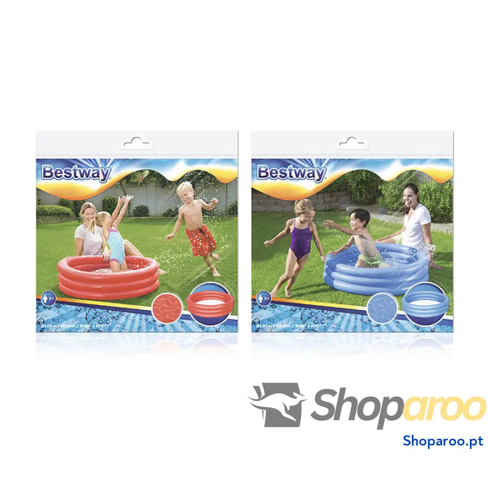 Bestway Piscina Inflável Infantil 3 Aros Eco Cor Sortida 102x25 cm + 2 anos Jardim 51024