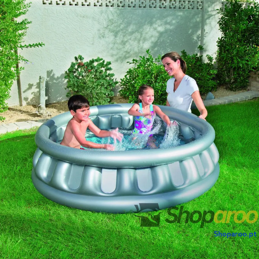 Bestway Piscina Inflável Infantil 3 Câmaras Nave Espacial 152x43 cm + 3 Anos Jardim 51080