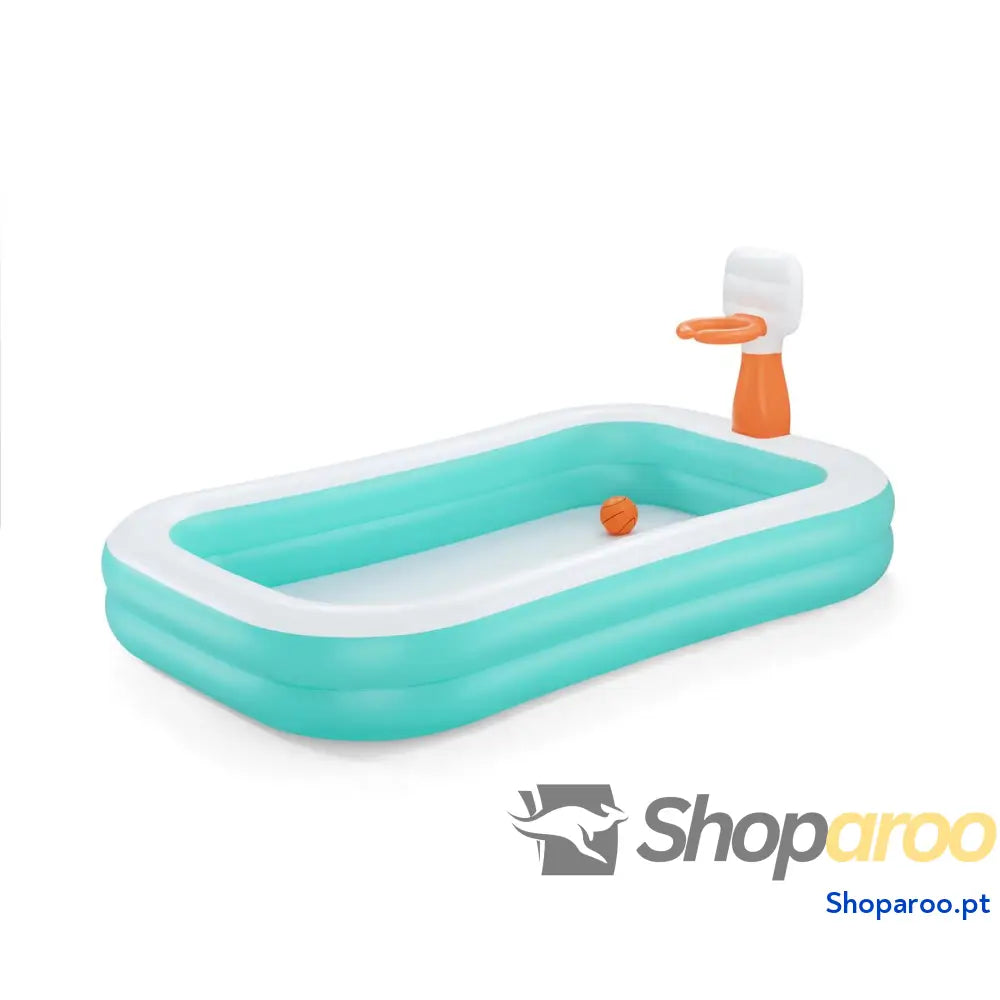 Bestway Piscina Inflável Infantil Basquete 251x168x102 cm +3 Anos Jardim 54445