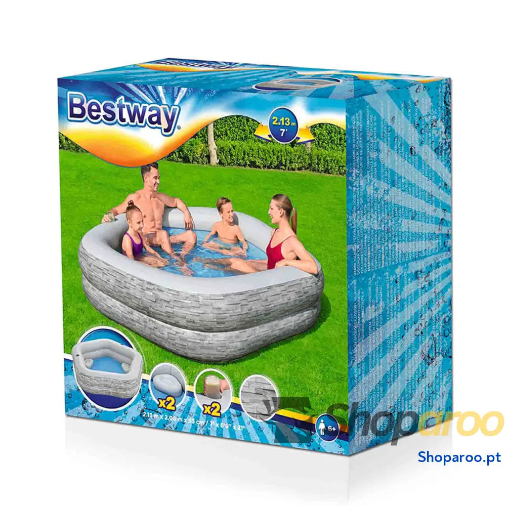 Bestway Piscina Inflável para Famílias 213x206x53 cm + 6 Anos Jardim 54423