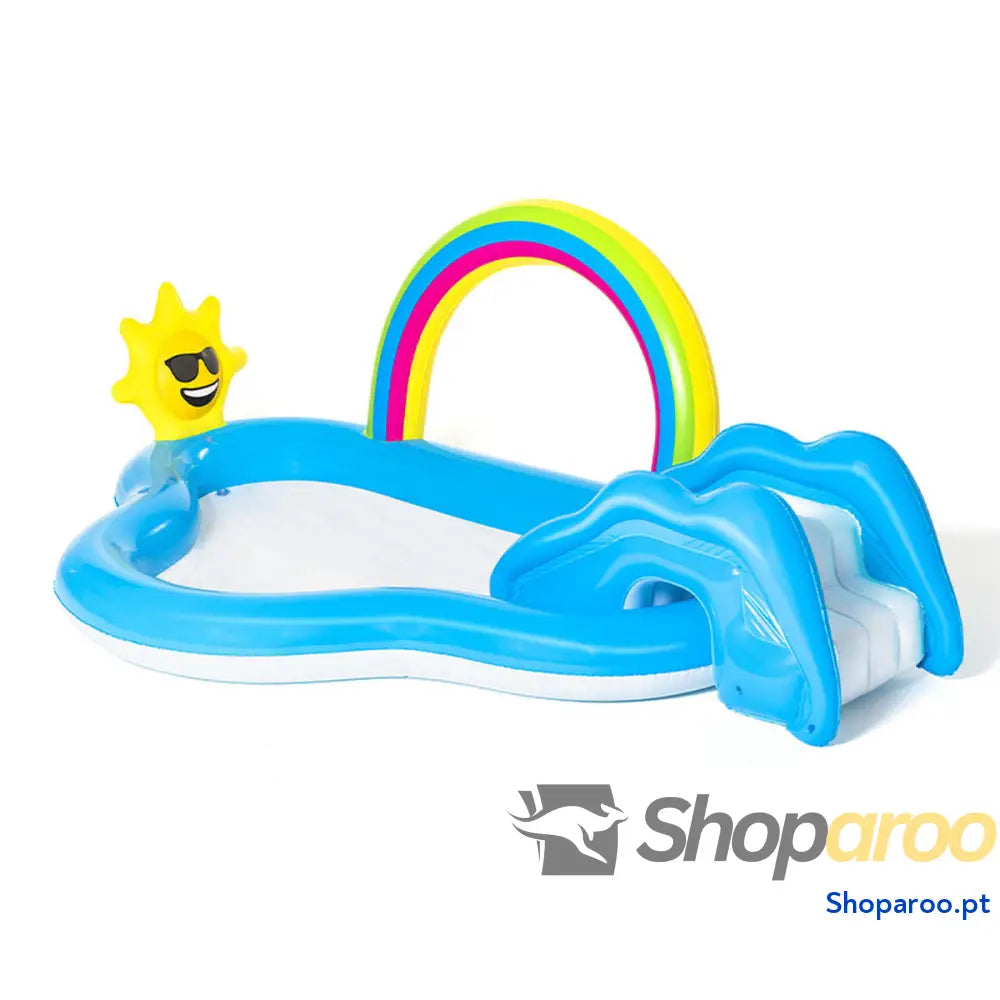 Bestway Piscina Inflável Parque de Jogos Arco-íris 257x145x91 cm +2 Anos Jardim 53092