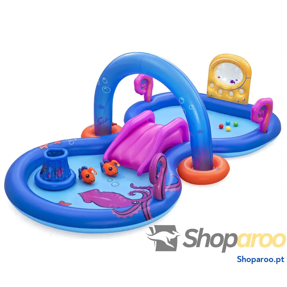 Bestway Piscina Inflável Parque de Jogos Aventura Mar 330x188x117 cm +2 Anos 53167