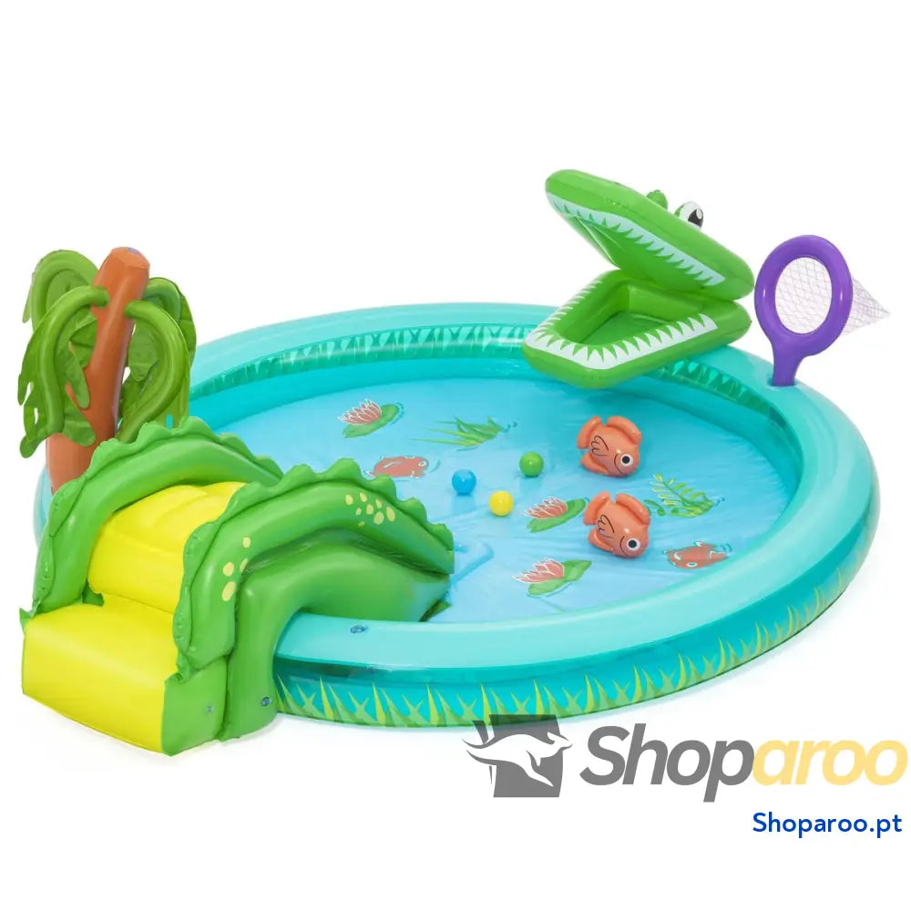 Bestway Piscina Inflável Parque de Jogos Crocodilo 224x181x72 cm +2 Anos 53166