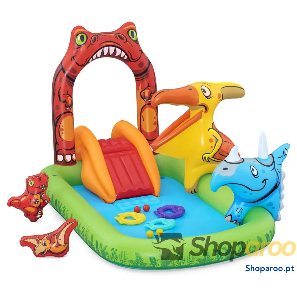 Bestway Piscina Inflável Parque de Jogos Dinossauros 241x140x137 cm +3-6 Anos