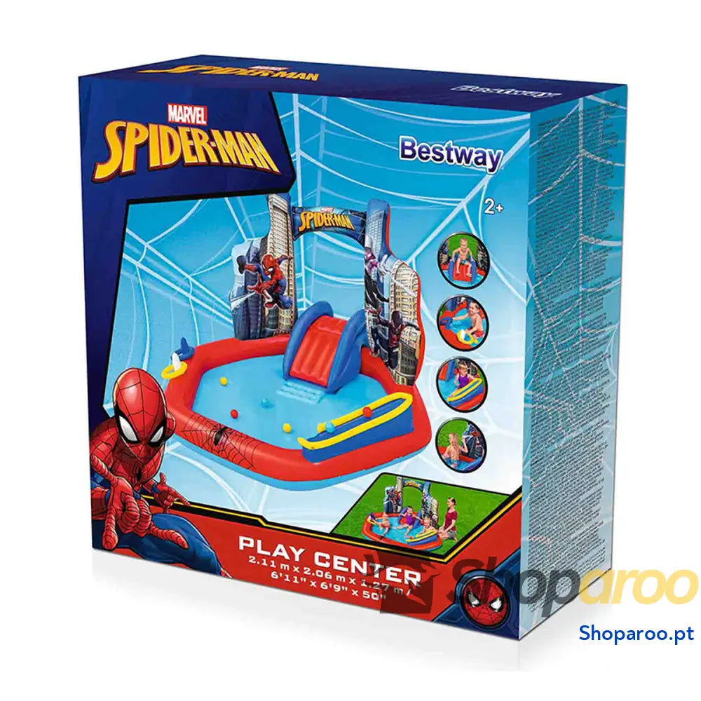 Bestway Piscina Inflável Parque de Jogos Spiderman 211x206x127 cm + 2 Anos Jardin 98793