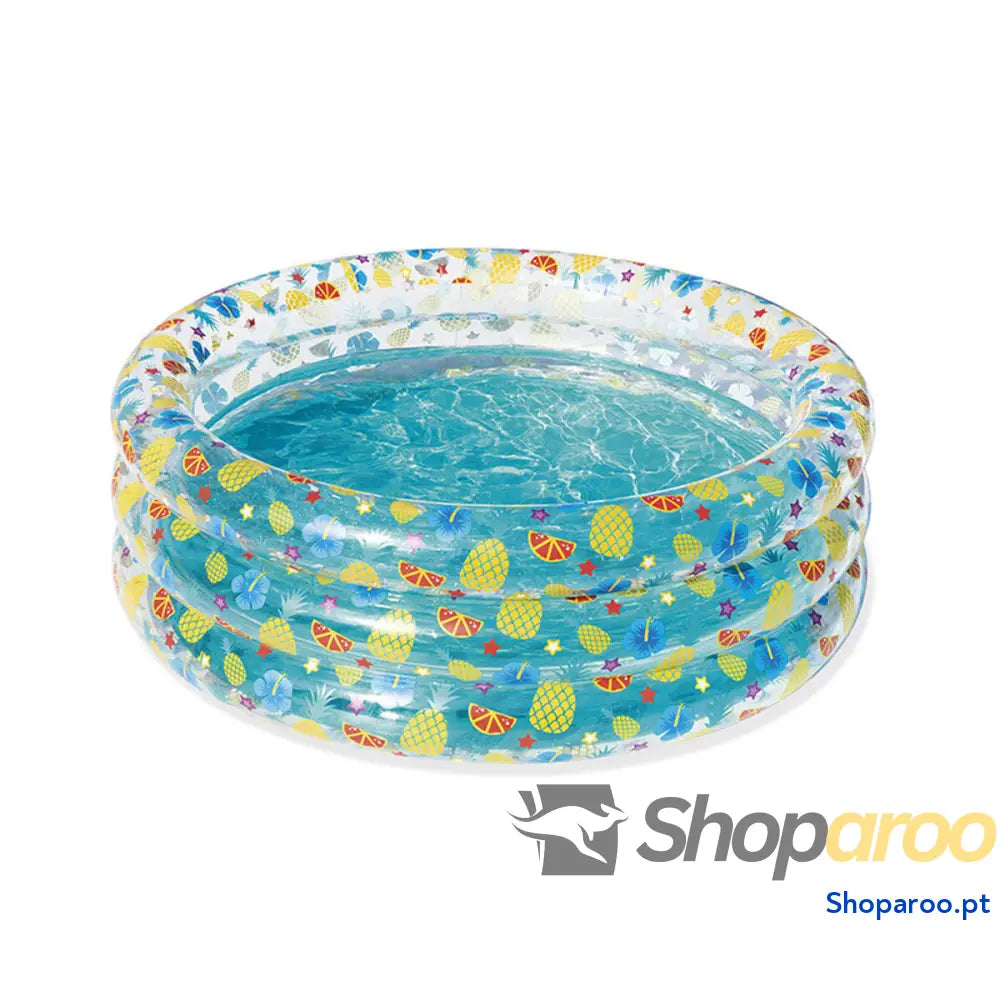 Bestway Piscina Insuflável 3 Aros Transparente Tropical 150x53 cm +6 Anos Jardim 51045