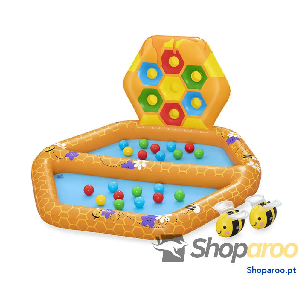 Bestway Piscina Insuflável Infantil Abelhas com Bolas 127x119x61 cm + 12 Meses Jardim 52639