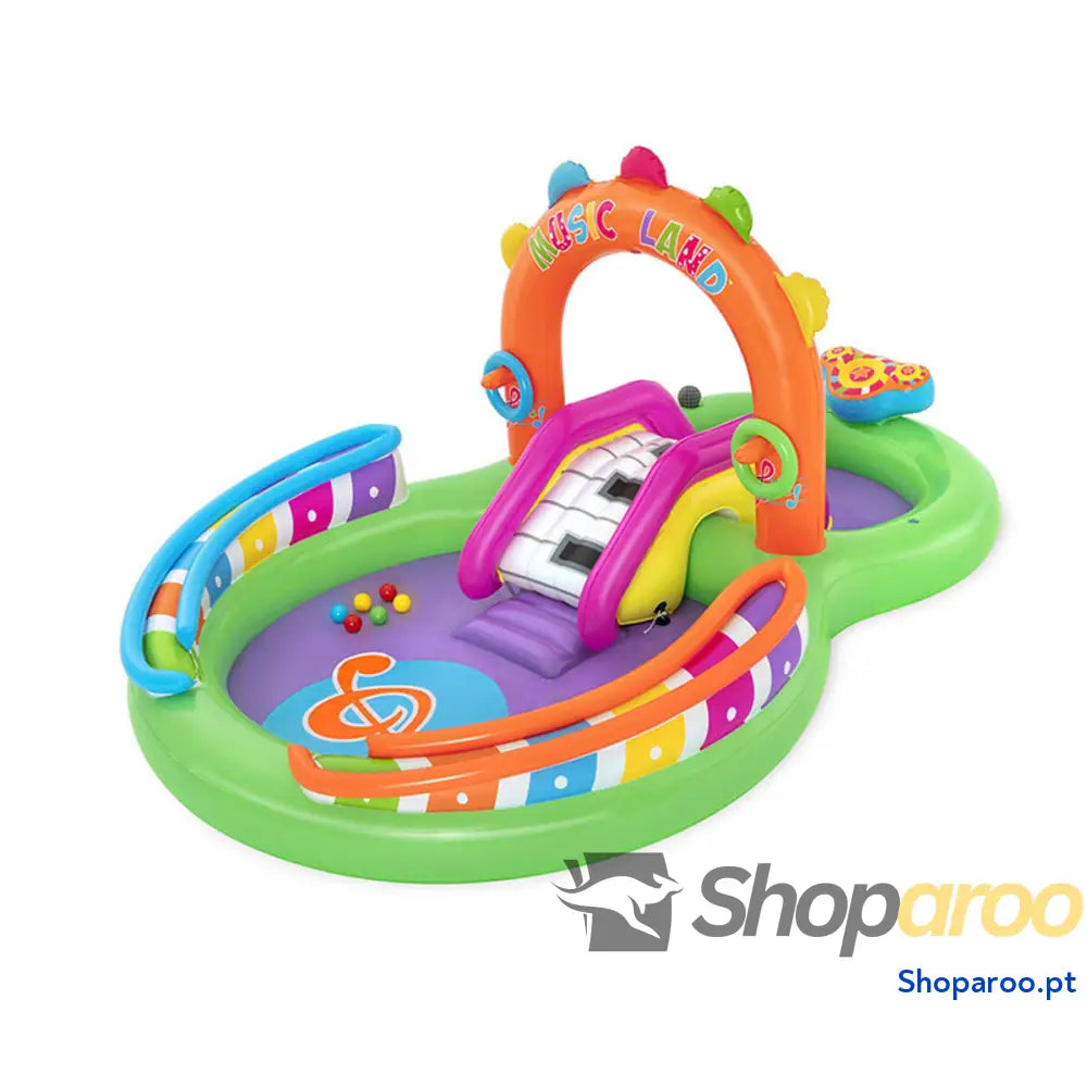 Bestway Piscina Insuflável Parque de Jogos Musical 295x190x137 cm +2 Anos Jardim 53117