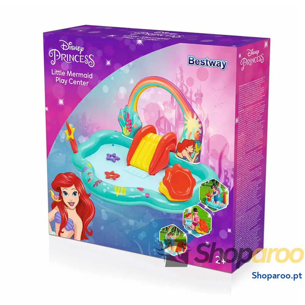 Bestway Piscina Insuflável Parque Jogos Disney Sereia 221x193x117 cm + 2 Anos Jardim 91097