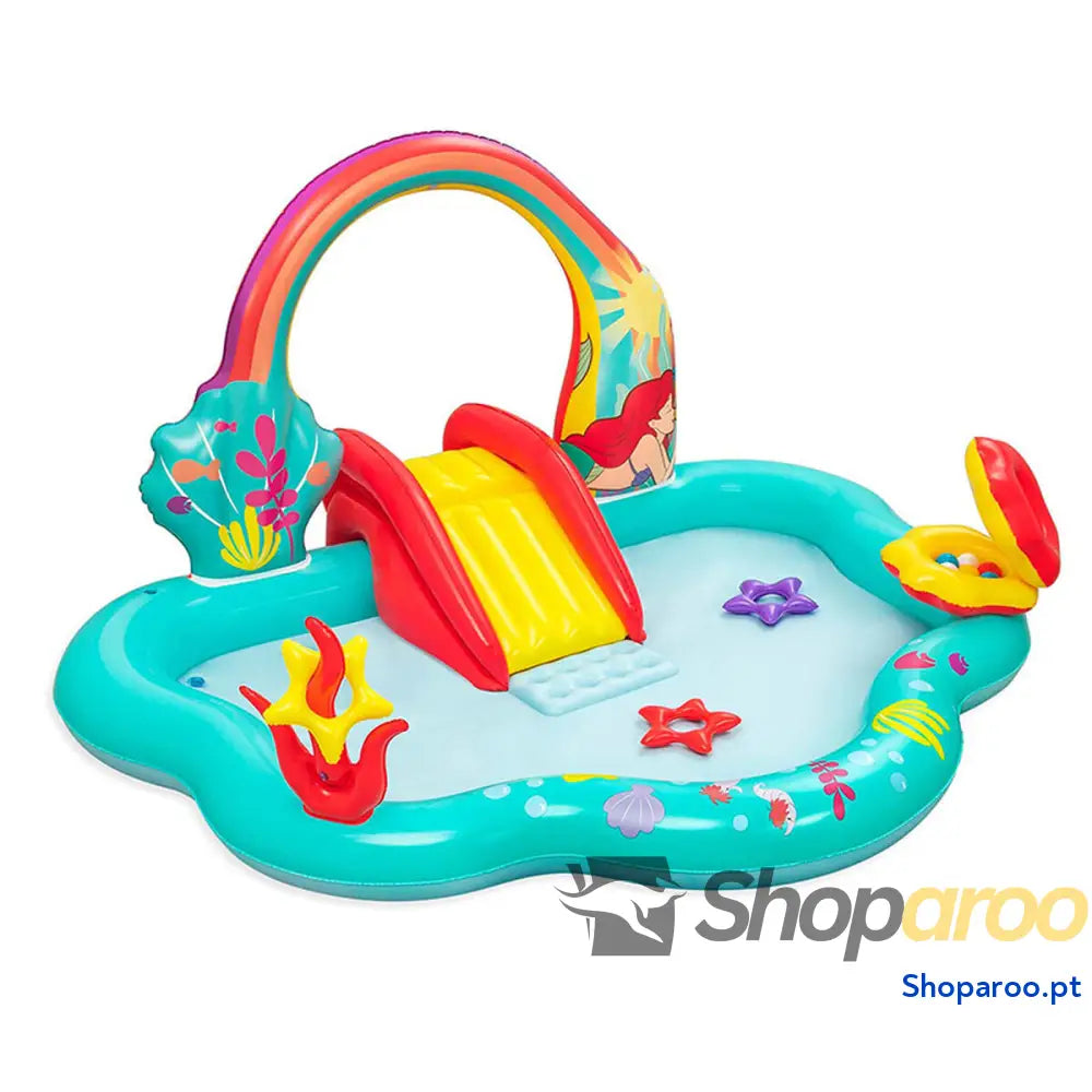 Bestway Piscina Insuflável Parque Jogos Disney Sereia 221x193x117 cm +2 Anos Jardim 91097