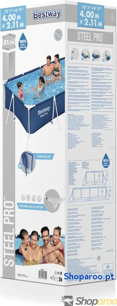 BESTWAY Piscina removível tubular infantil Steel Pro 400 x 211 81 cm azul