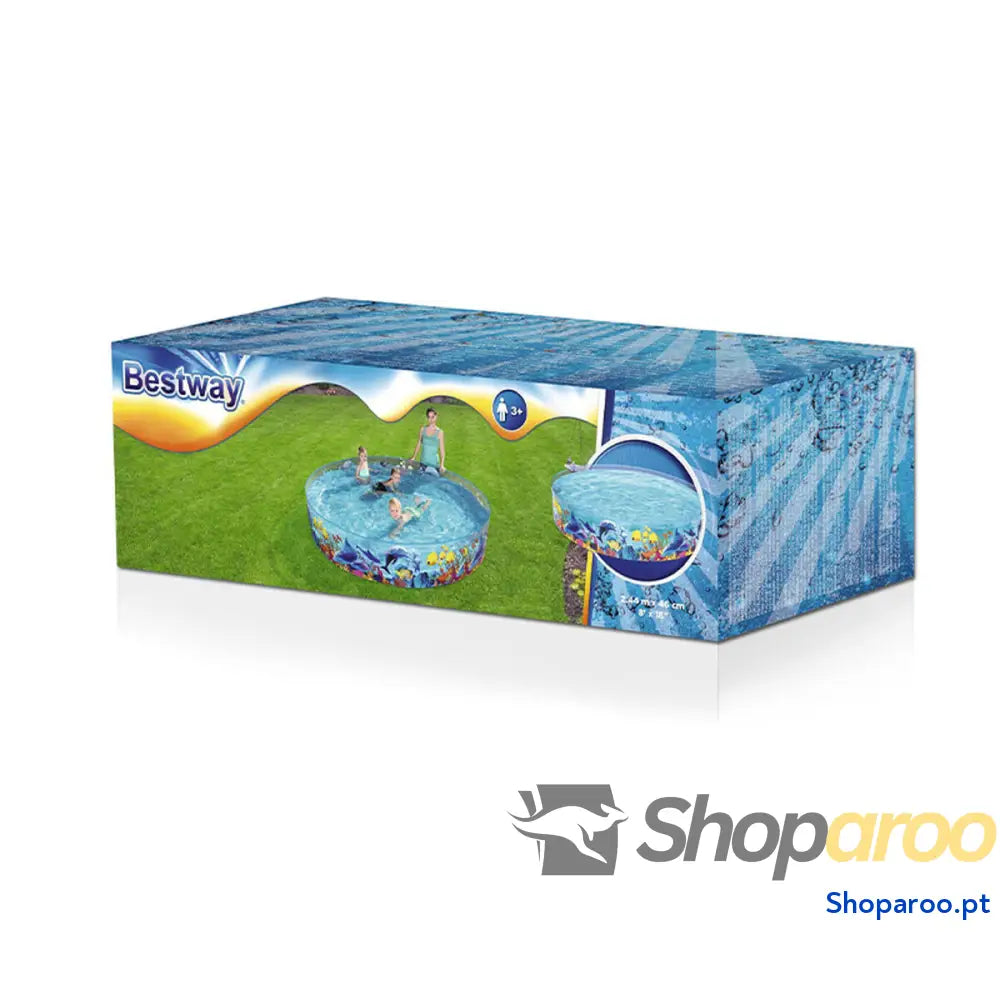 Bestway Piscina Rígida Infantil PVC Marina 244x46 cm + 3 Anos Jardim 55031