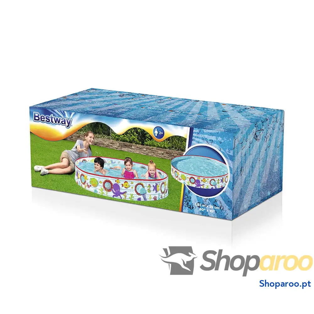 Bestway Piscina Rígida Infantil PVC Peixes 152x25 cm + 2 Anos Jardim 55029