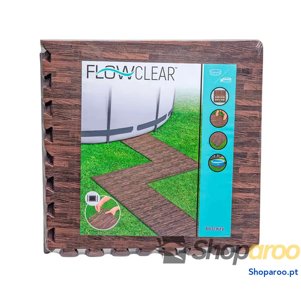 Bestway Piso de Espuma para Piscina Retratil Estilo Madeira 12 Peças 50x50 cm Jardim 58712