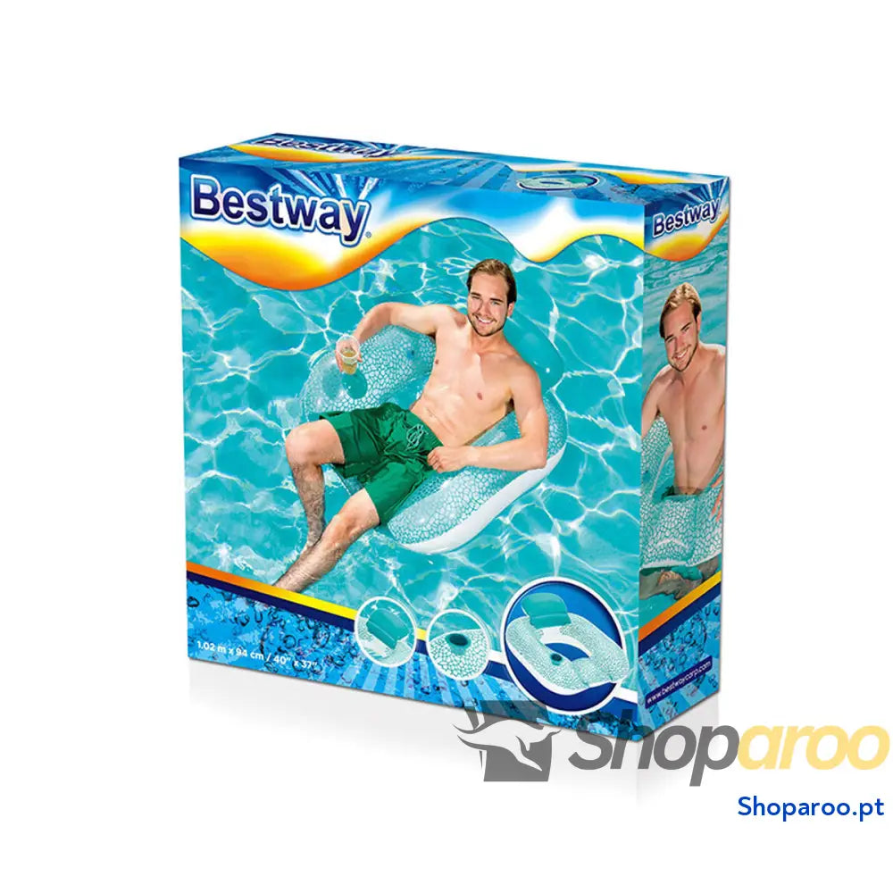 Bestway Poltrona Inflável com Almofada 102x94 cm Praia e Piscina 43097