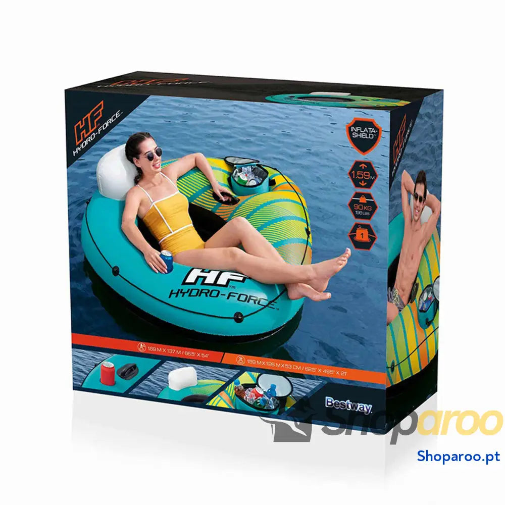 Bestway Roda Inflável com Alças e Geladeira Hidra Force 169x137 cm Praia Piscina 43398